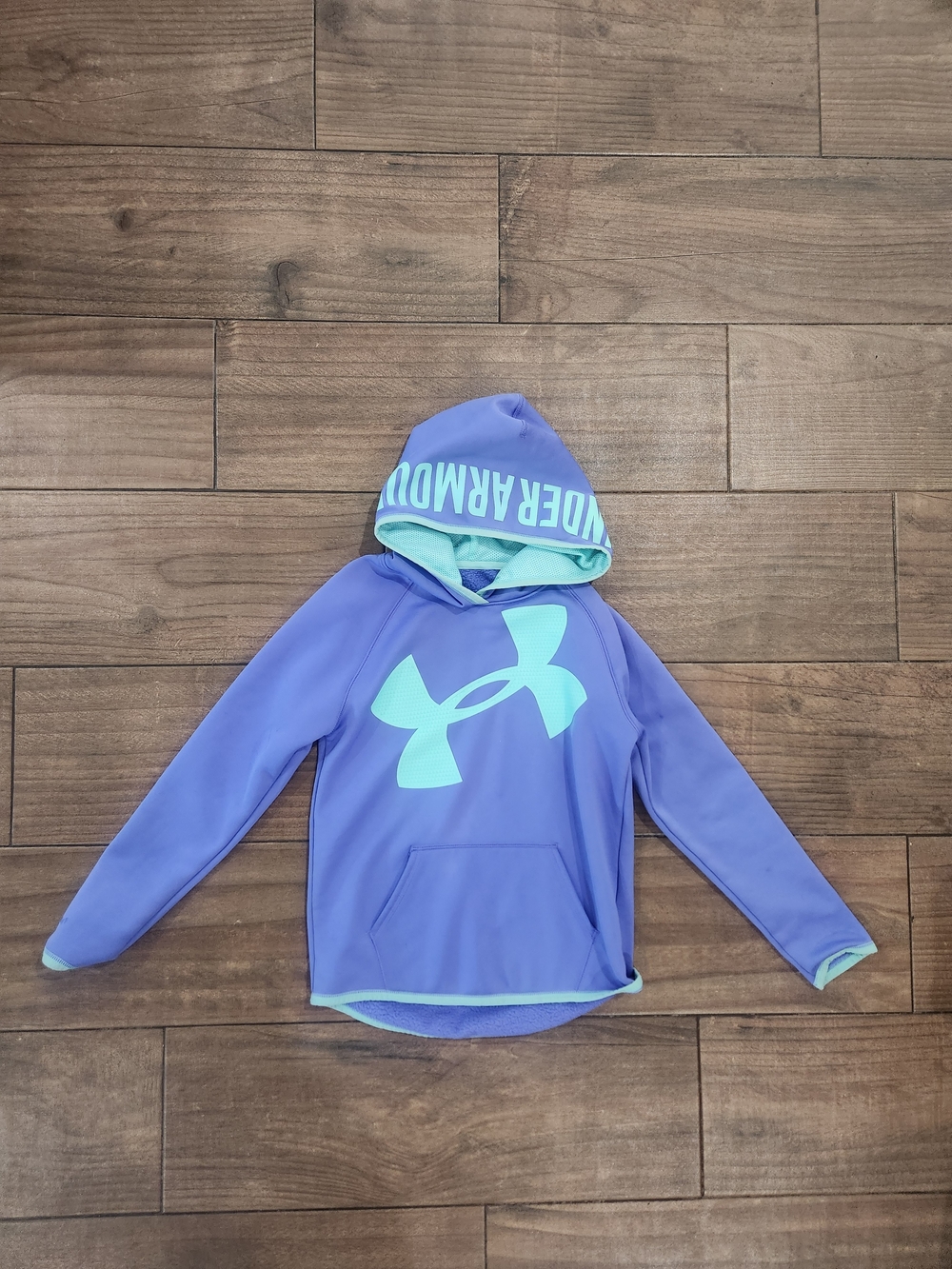 Under Armour Girls' Lavender Hoodie with Mint Logo youth L